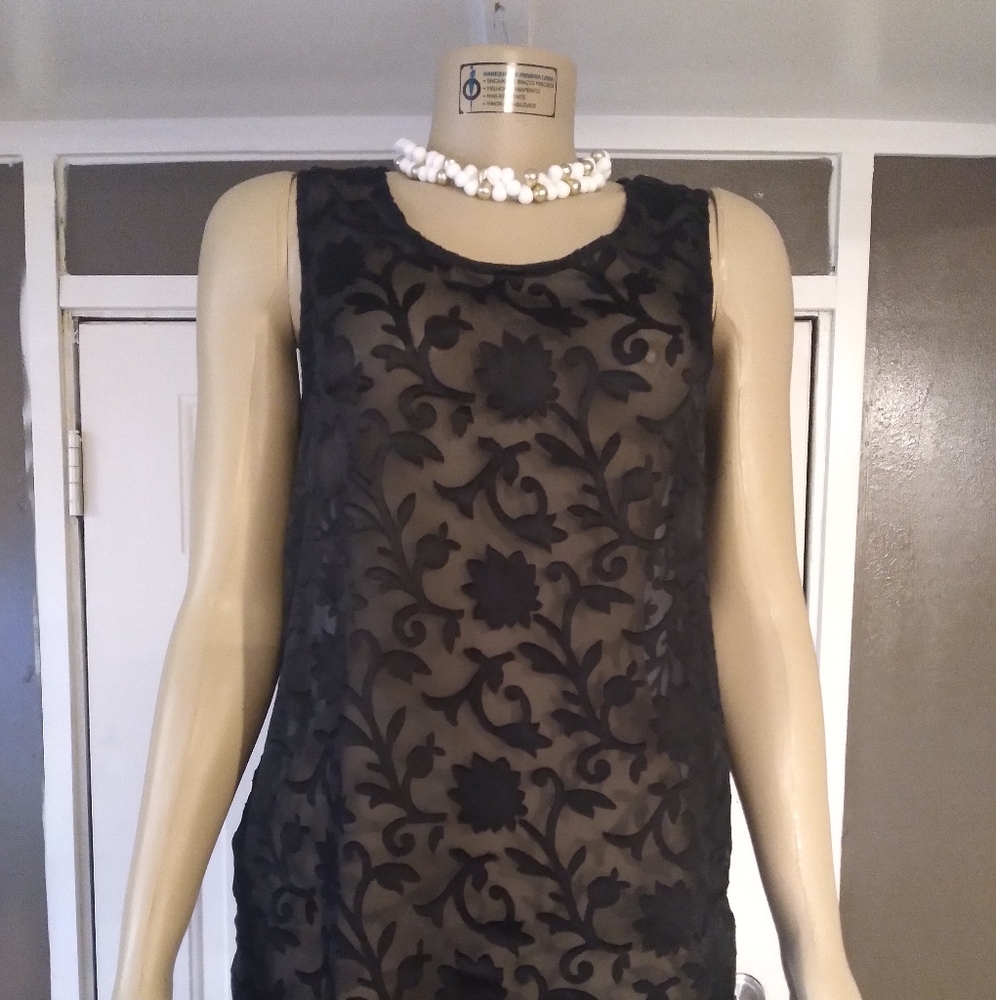 Peppermint bay black sheer evening dress